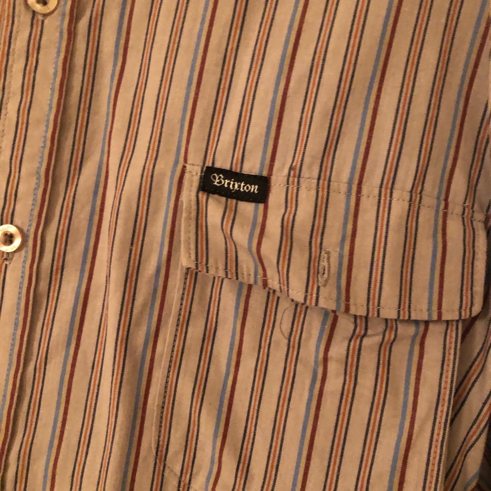 Brixton button down kong sleeve striped shirt